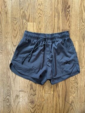 NFQ Women's Gray Athletic Shorts with Drawstring